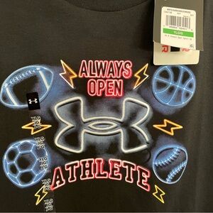 Under Armour Black T-Shirt with Neon Sports Graphics